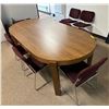 Image 2 : Large wooden office table w/ 8 chairs approx. 79in L 42in W 30in H