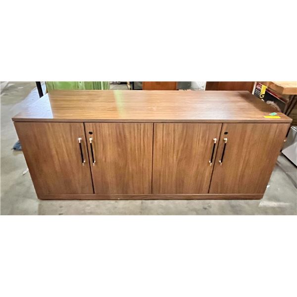 Walnut 4 door cabinet (approx. 72in W 24in D 29in H)