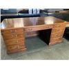 Image 1 : Large mahogany double pedestal desk, finished all around