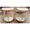 Image 1 : Pair of marble shelf half-moon tables