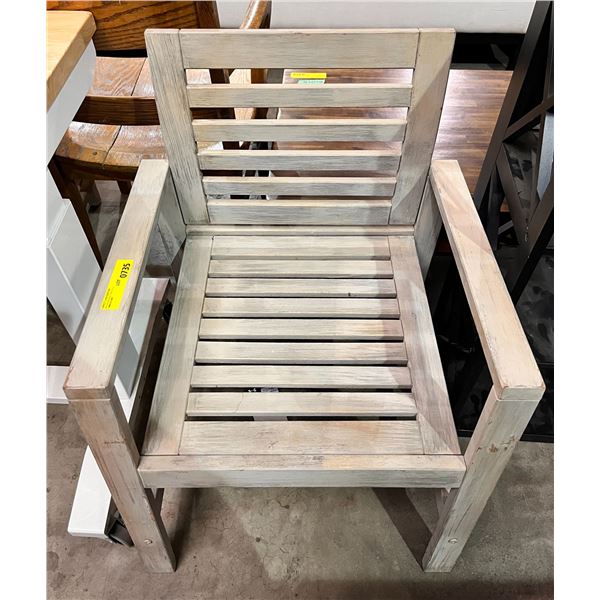 Weathered teak outdoor chair