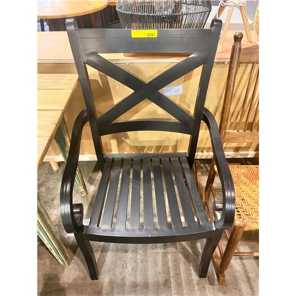 Black aluminum powder coated outdoor chair