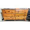 Image 1 : Solid pine 6-drawer dresser (approx. 61in W 17in D 32in H)