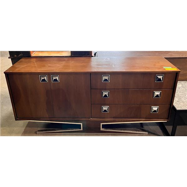 Jetson style walnut sideboard (approx. 66in W 18in D 31in H)