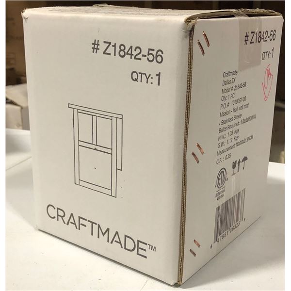 New Craftmade half wall mount decorative light fixture (new in box)