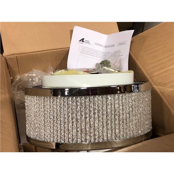 New Amlite lighting crystal accents glass chrome finish decorative light fixture (new in box)