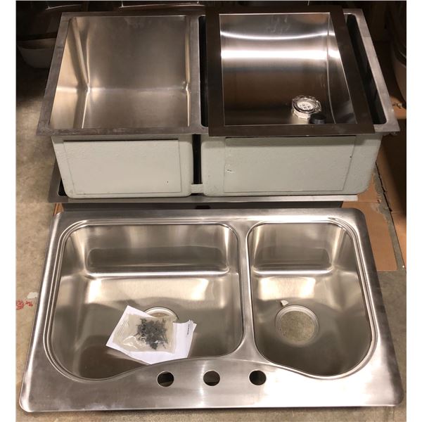 Group of 4 assorted stainless steel sinks