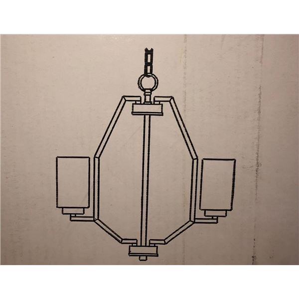 Set of 2 new Ortech chandeliers w/ 3 lights