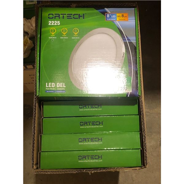 Set of 10 new Ortech 8" LED flush mounts