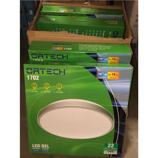 Set of 4 new Ortech 14" LED flush mounts