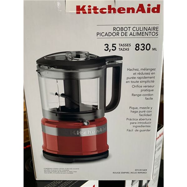 New kitchen-aid red food chopper, model KFC3516ER