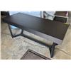 Image 2 : Black wooden 4 drawer office desk approx. 71inL 28inD 30inH (missing screws)