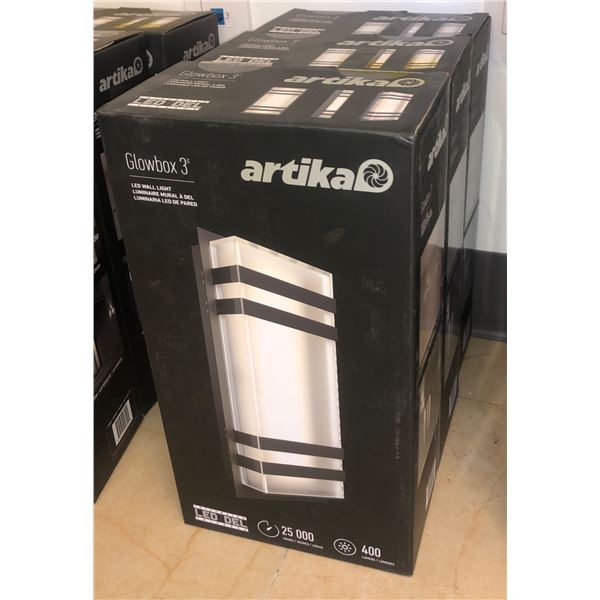 Set of 3 new Artika Glowbox 3 LED wall lights in boxes