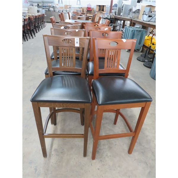 24-Mahogany Slatback Padded Bar Stools - 24 X $