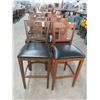 Image 1 : 24-Mahogany Slatback Padded Bar Stools - 24 X $