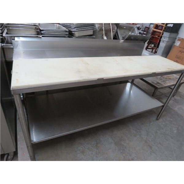 S/S 6' Cut Board Table w/Undershelf