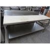 Image 1 : S/S 6' Cut Board Table w/Undershelf