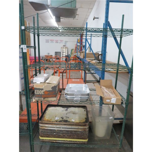 Green Coated 4 Shelf Metro Rack