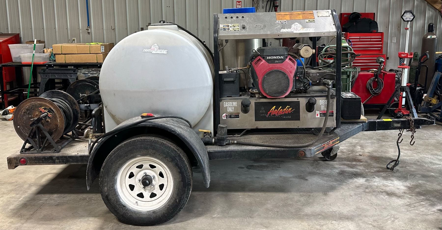 AALADIN TRAILER AND HOT WATER PRESSURE WASHER SYSTEM ***EDITED***