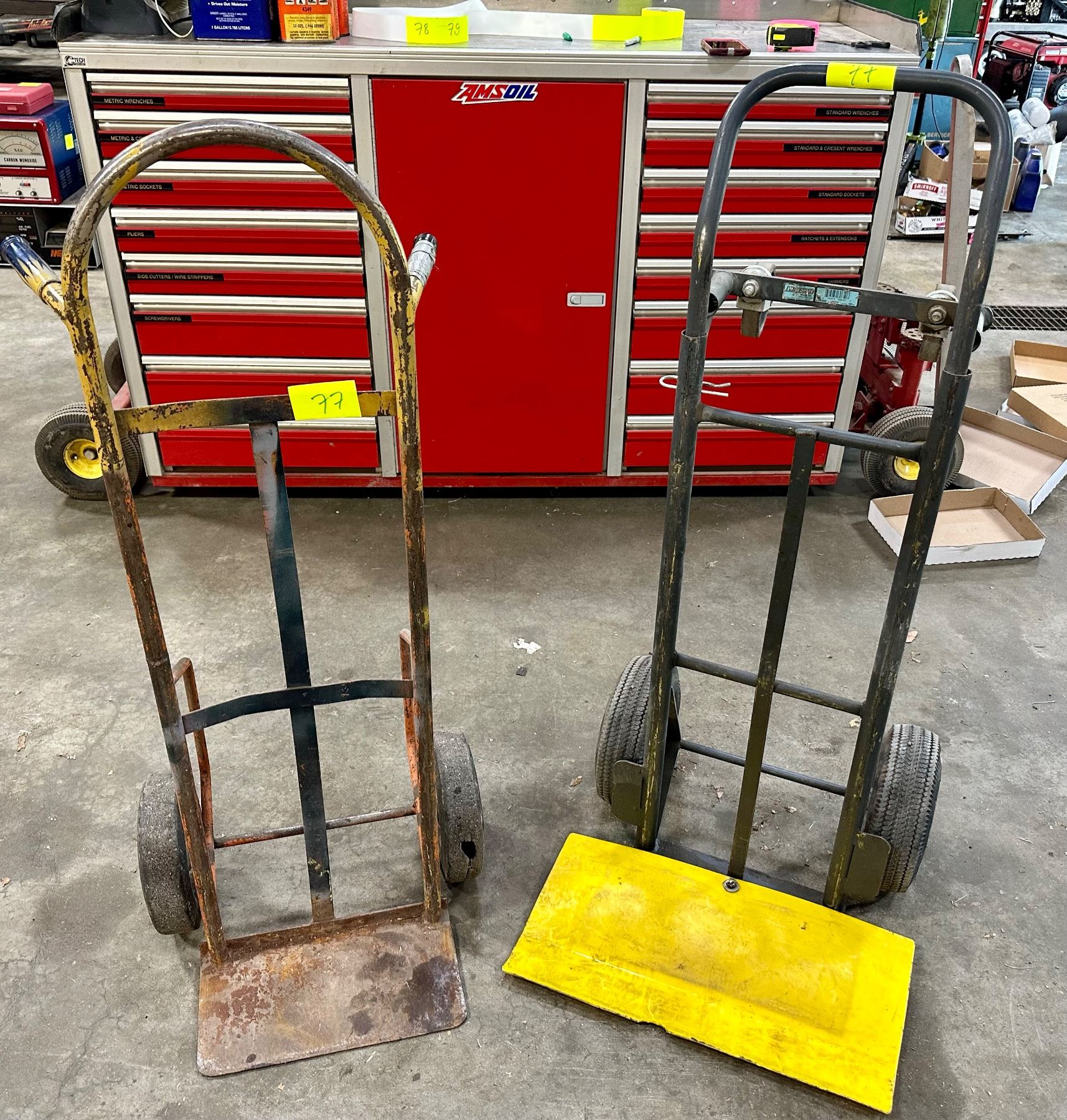 TWO-WHEEL HAND CARTS, LOT OF 2