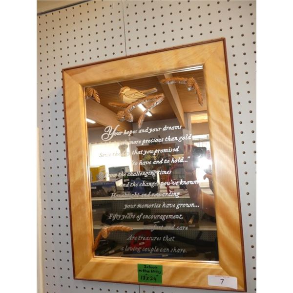 mirror - Intarsia on glass etching 18"x24"