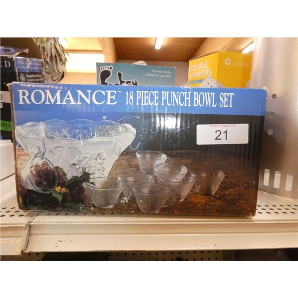 Romance 18 pc punch bowl set