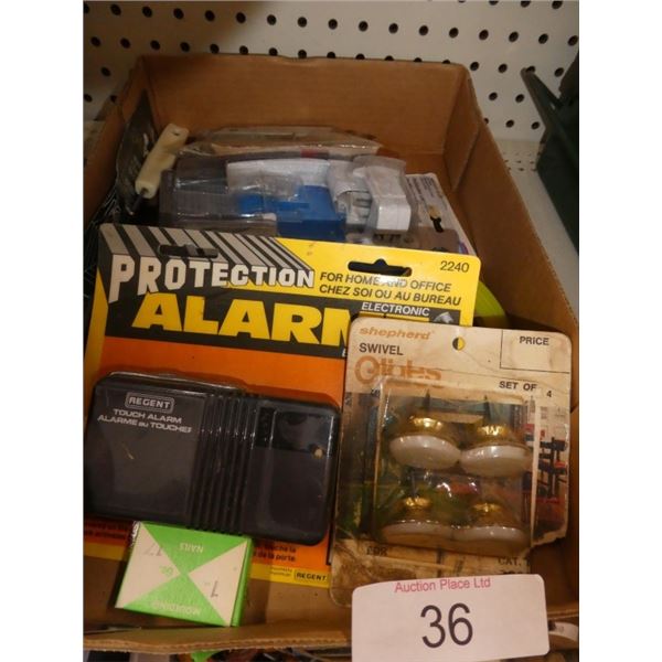 protection alarm, swivel glides, tape, warning