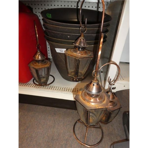 decorative candle lamps, planter pots