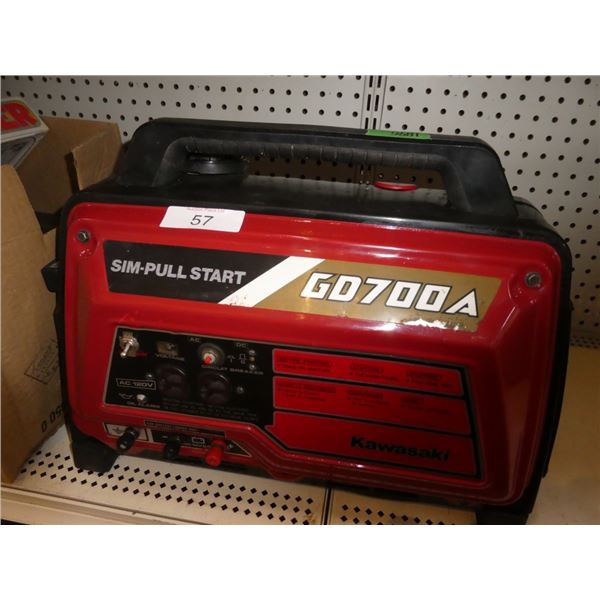 Kawasaki sim-pull start GD700A generator runs