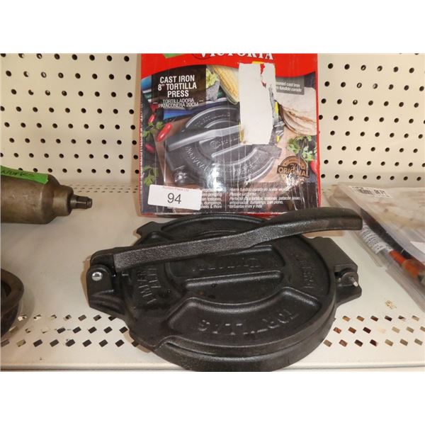 cast iron 8" tortilla press