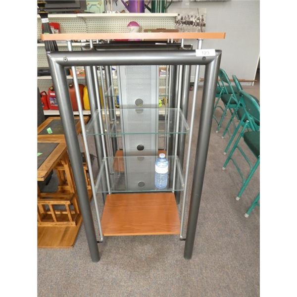 modern large metal/glass display shelving