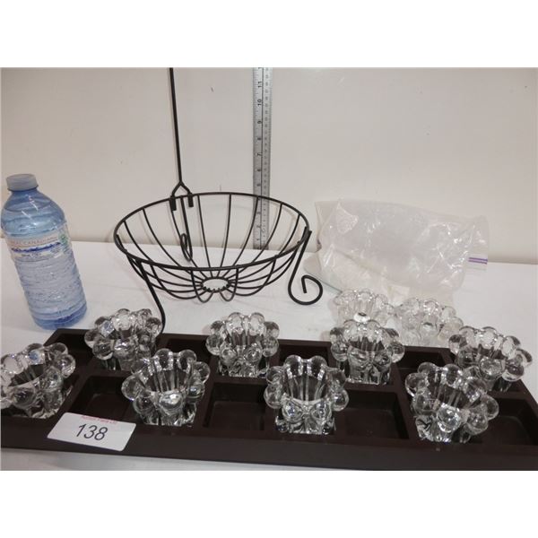 fruit basket, candle holders