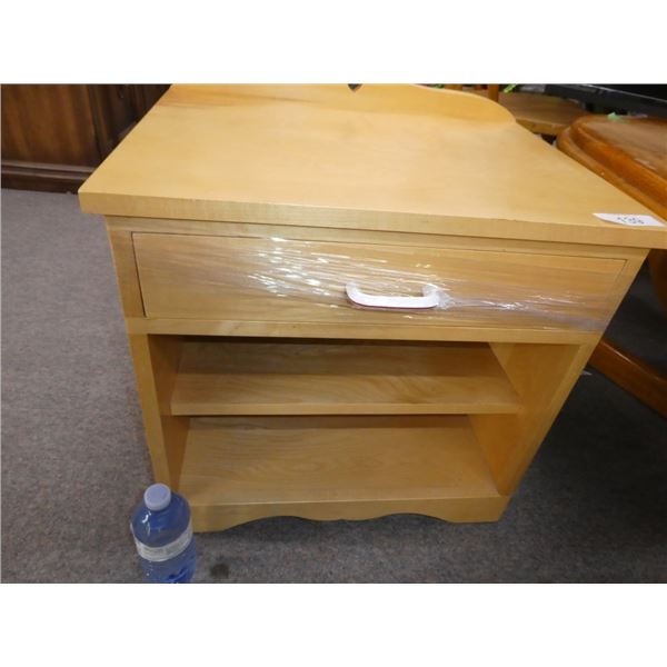 wooden side/end table w/ drawer & shelves