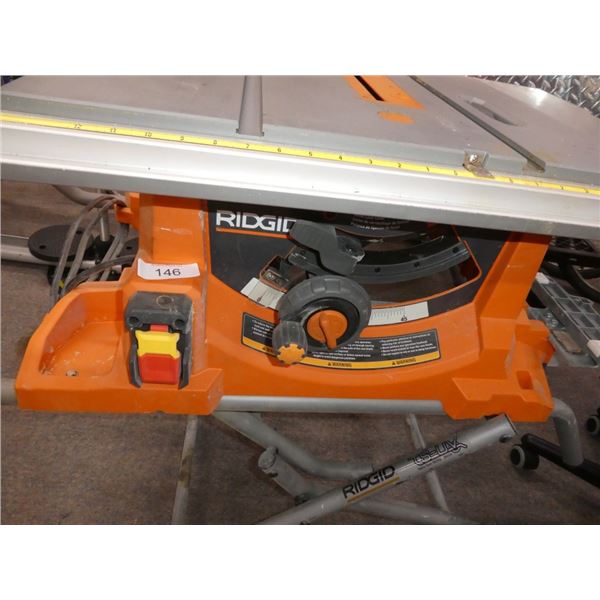 Ridgid table saw on folding cart 10  works