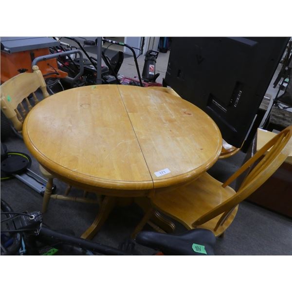 wooden round table w/ 2 chairs