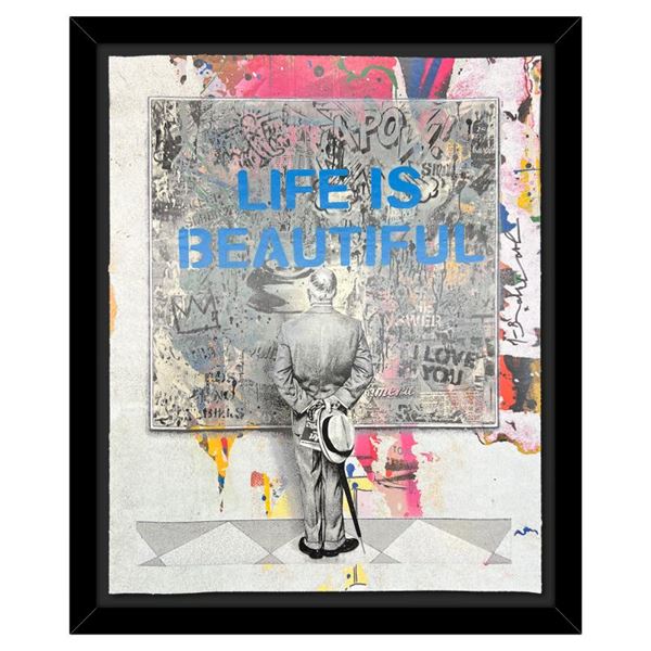 Street Connoisseur - Life is Beautiful (Blue) by Mr Brainwash Original