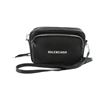 Image 1 : Balenciaga Black Leather Logo-Print Messenger Shoulder Bag