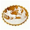 Image 1 : Vintage 14k Yellow Gold LARGE Carved Unique Chariot Horse Shell Cameo Pin Brooch