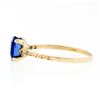 Image 7 : Antique 14k Gold GIA 1.95 ctw NO HEAT Cushion Blue Ceylon Sapphire Solitaire Rin