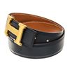 Image 5 : Hermes Black Brown Togo Leather H Reversible 70 Belt
