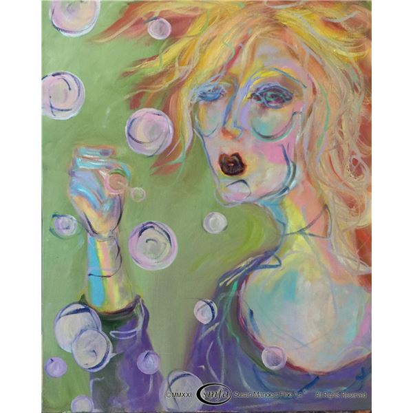 Susan Manders ORIGINAL "Blowing Bubbles"