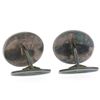Image 5 : Vintage .925 Sterling Silver 1950s Hans Gustav Hansen Black Enamel Cuff Links