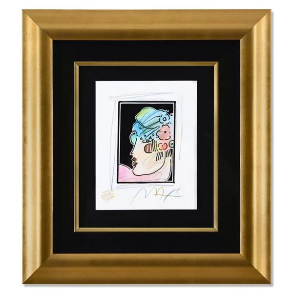 Lady Profile with Flowers III by Peter Max