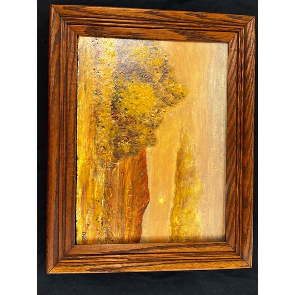 Framed Sunset Painting