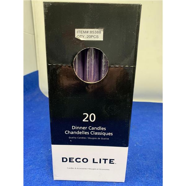 Deco Lite Dinner Candles (20pcs) Purple