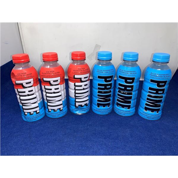 Prime- Ice Pop and Blue Raspberry (6 x 500ml)