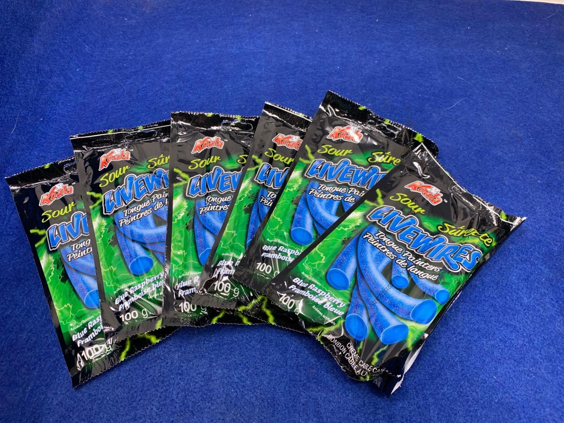 Koala Raspberry Koala Sour Live Wires Blue Raspberry Candy (6 x 100g)
