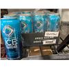 Image 1 : CASE LOT -Ice Caffeine Zero Sugar Sparkling Blue Raspberry 12x473ml