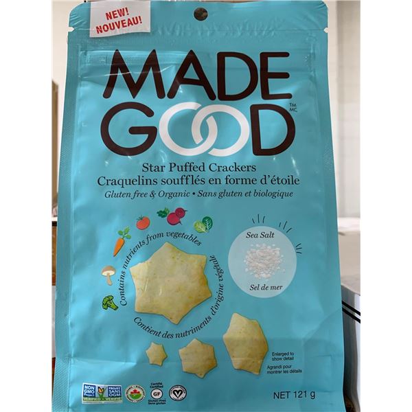 CASE LOT -Made Good Sea Salt Star Puffed Cracker 6x121g