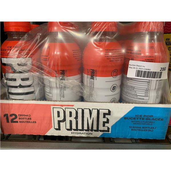 CASE LOT -Prime Hydration Ice Pop Drink 12x 500ml